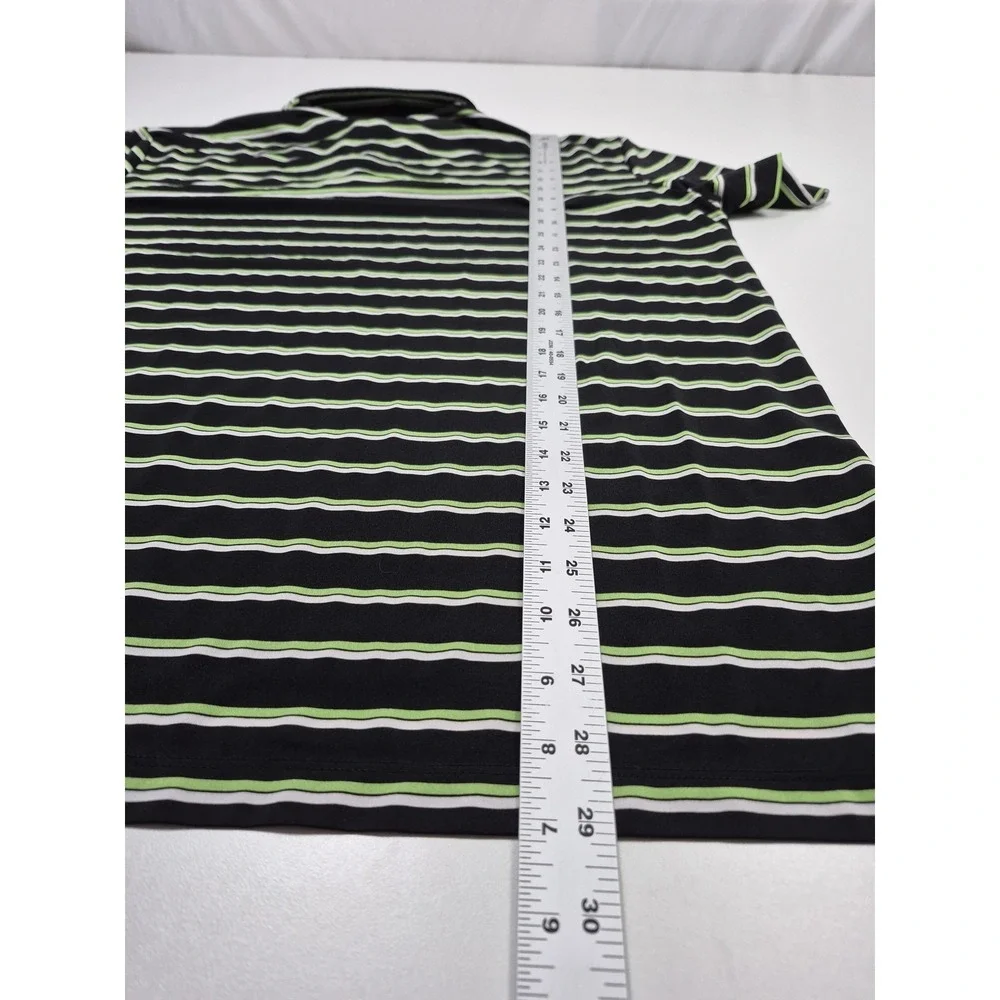 Polo Ralph Lauren Polo Shirt Mens XL Black Green Striped Performance Golf Pony
